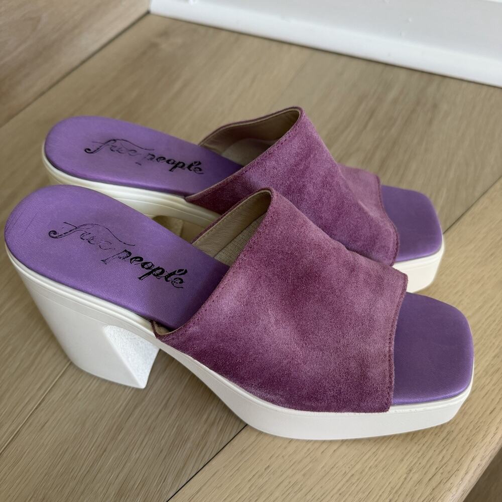 Free People Suede Zoe Platform Orchid Pavillion Women’s Size 39 Made In Italy - Picture 16 of 16